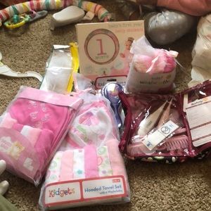 Rags, towels, kit, comb/brush, bottle cleaner